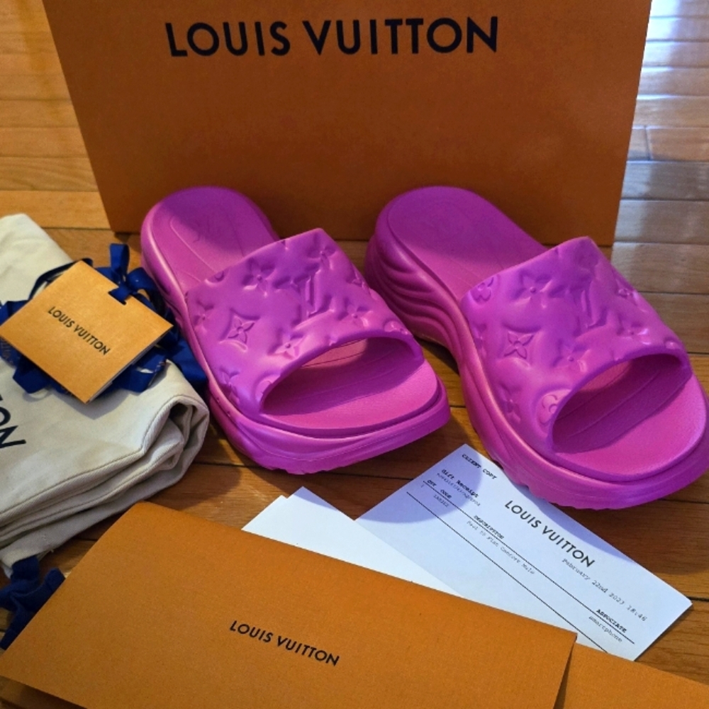 Louis Vuitton Pink Slide Sandals